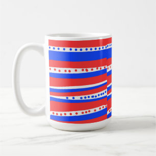 Red White Blue Circles Stripes Chili Coffee Mug