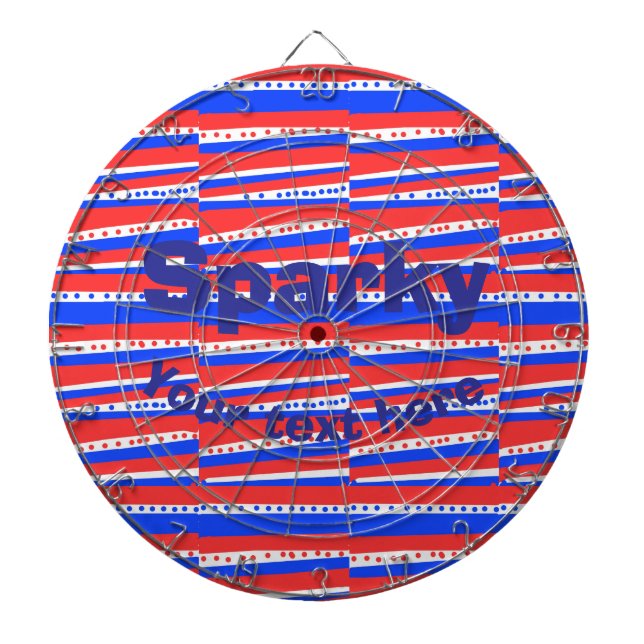 Red White Blue Circles Stripes  Dartboard (Front)