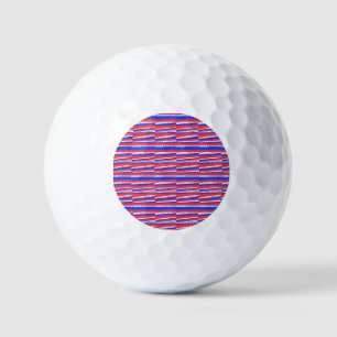 Red White Blue Circles Stripes Golf Balls