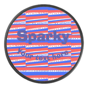 Red White Blue Circles Stripes Hockey Puck