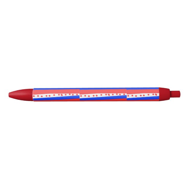 Red White Blue Circles Stripes  Ink Pen (Front)