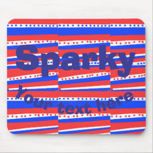 Red White Blue Circles Stripes Mouse Mat