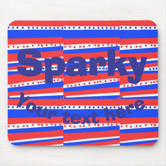 Red White Blue Circles Stripes  Mouse Mat (Front)