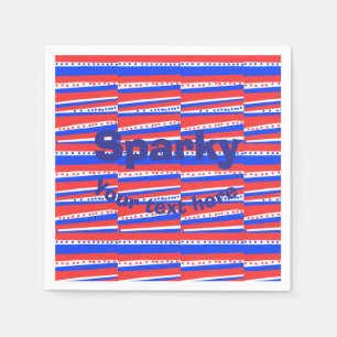 Red White Blue Circles Stripes Napkin