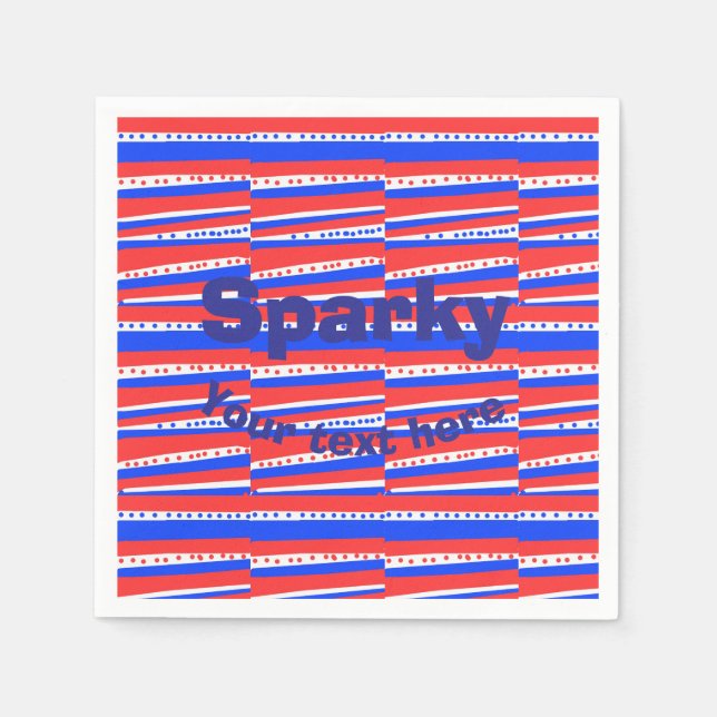 Red White Blue Circles Stripes Napkin (Front)