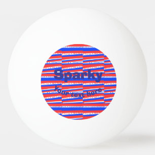 Red White Blue Circles Stripes Ping Pong Ball