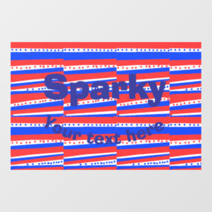 Red White Blue Circles Stripes Window Cling