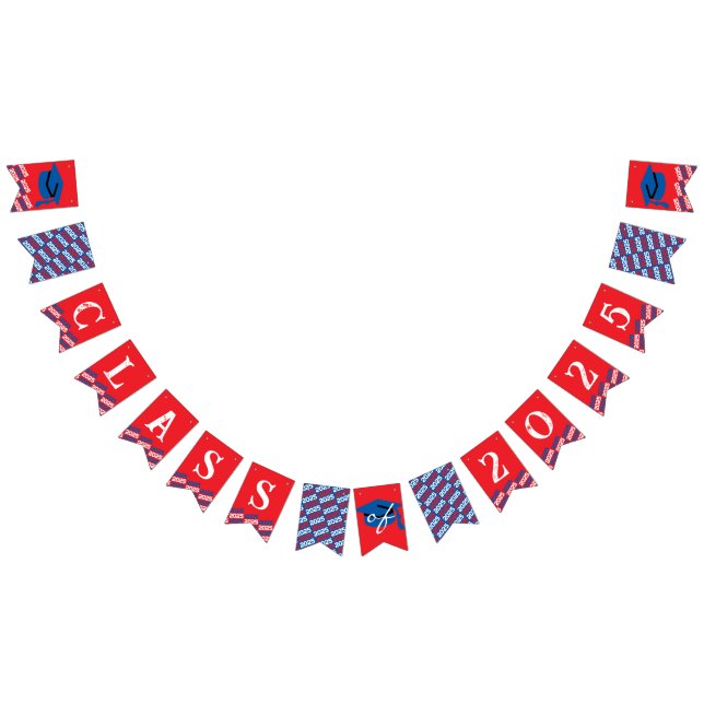 Red, White Blue Class of Graduation Hanging Banner (All)