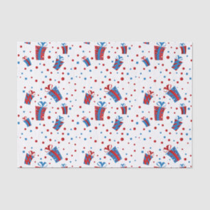 Red, White Blue Confetti Gifts Tissue Paper
