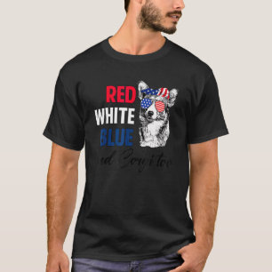 Red White Blue & Corgi Too American Flag 4th Of Ju T-Shirt