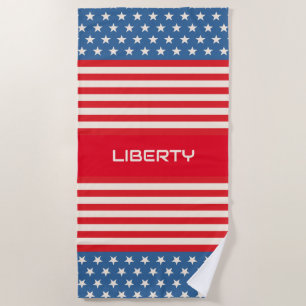 Red White Blue Customised Liberty Beach Towel