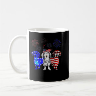 Red White Blue Dachshund USA Flag Firework 4th Of Coffee Mug