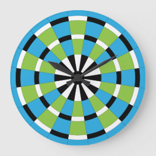 Red White & Blue Dartboard Large Clock