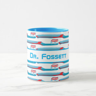 Red White Blue Dentist Dental Surgeon Toothbrush Mug
