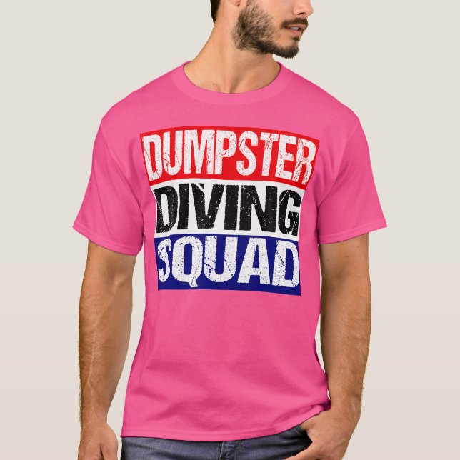 Red White Blue Dumpster Diving Squad T-Shirt (Front)