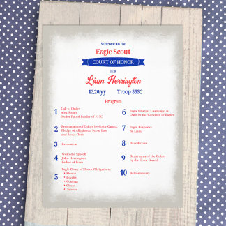 Red, White, Blue Eagle Court of Honor Program Flyer