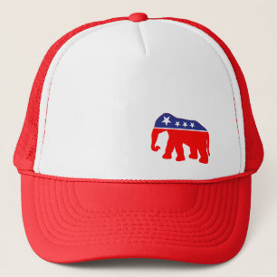 Red, White & Blue Elephant Trucker Hat