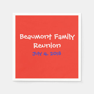 Red White Blue Family Reunion Napkin