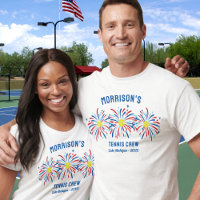 Red White Blue Fireworks July 4th Tennis Team Crew