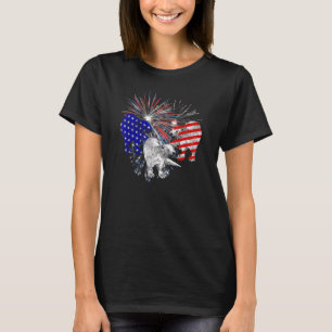Red White Blue Fireworks Otter Patriotic 4th Of Ju T-Shirt