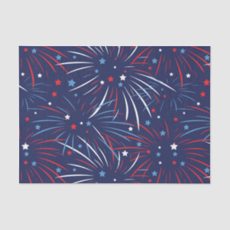 Red White Blue Fireworks Stars Tissue Paper