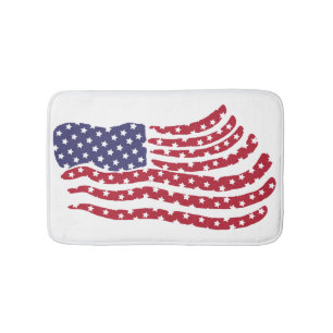 Red White Blue Flag Design Bath Mat