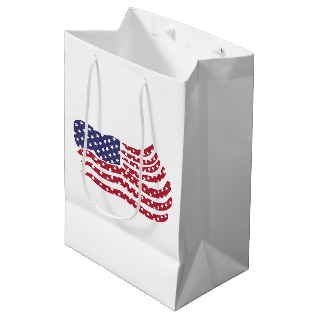 Red White Blue Flag Design Medium Gift Bag (Front Angled)