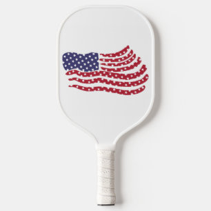 Red White Blue Flag Design Pickleball Paddle