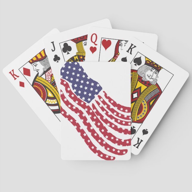 Red White Blue Flag Design Playing Cards (Back)