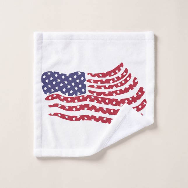 Red White Blue Flag Design Wash Cloth (Wash Cloth)