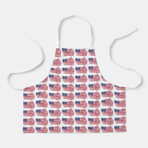 Red White Blue Flag Pattern Design Apron