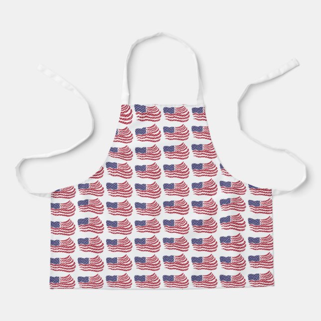 Red White Blue Flag Pattern Design Apron (Front)