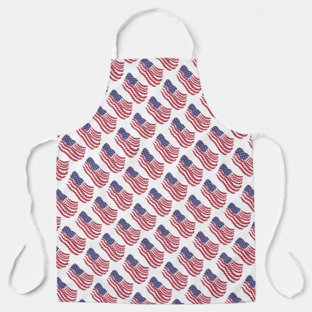 Red White Blue Flag Pattern Design Apron (Front)