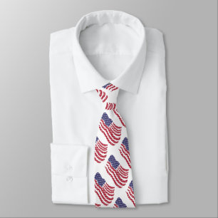 Red White Blue Flag Pattern Design Neck Tie