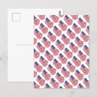 Red White Blue Flag Pattern Design Postcard