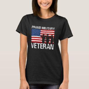Red White Blue Flag Soldier Proud Military Veteran T-Shirt