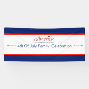 Red, white, blue, flag, stars, arrows, 4th of July Banner