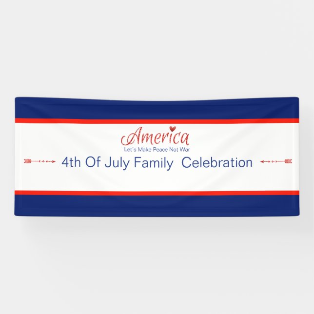 Red, white, blue, flag, stars, arrows, 4th of July Banner (Horizontal)
