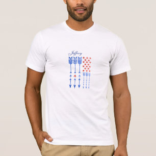 Red, white, blue, flag, stars, arrows, 4th of July T-Shirt