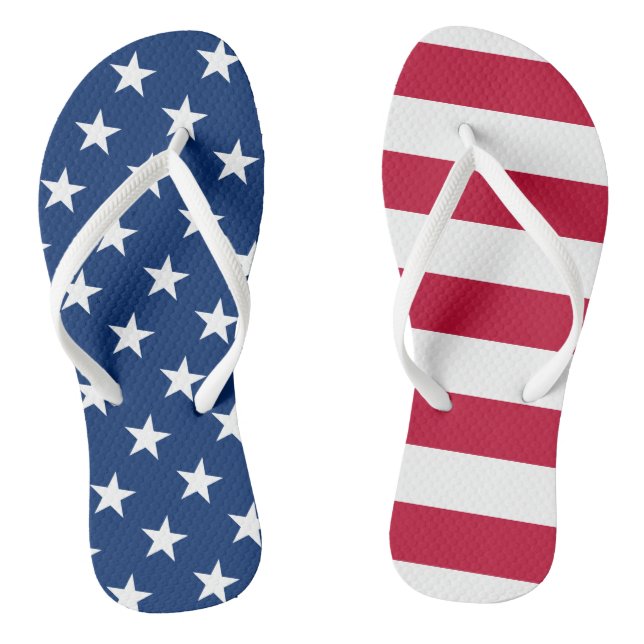 Red, White & Blue Flip Flops (Footbed)