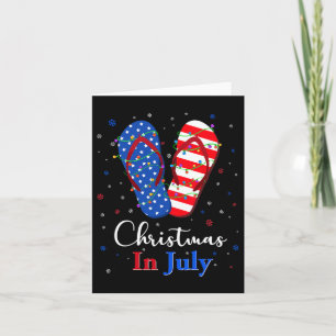 Red White Blue Flip Flops Usa Flag Lights Christma Card