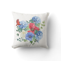 Red/White/Blue Floral Bouquet with Birds