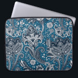 Red White & Blue Floral Paisley Bohemian Boho Laptop Sleeve<br><div class="desc">Custom design</div>