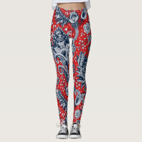 Red White & Blue Floral Paisley Bohemian Boho