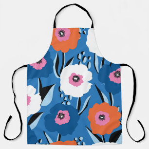 Red White Blue: Floral Scandinavian. Apron