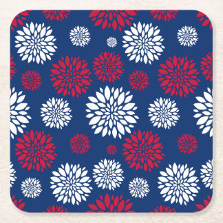 Red, White & Blue Flower Coasters
