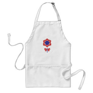 Red White Blue Flower Patriotic Design Standard Apron
