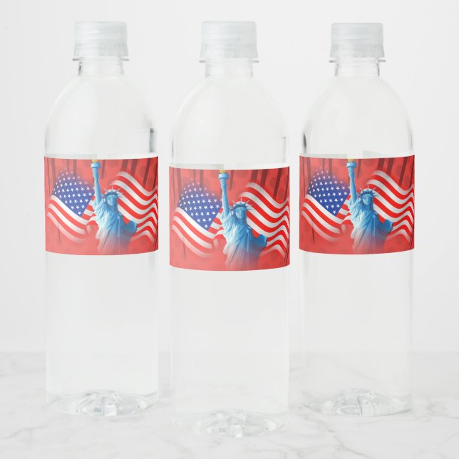 Red White Blue Food and Beverage Label Set (Bottles)