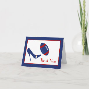 Red, White, & Blue Football Theme Thank You Card