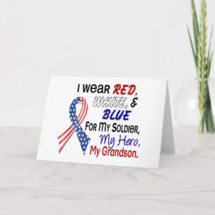 Red White Blue For My Grandson Card